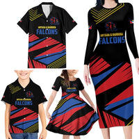 Custom Caribbean Cricket Antigua and Barbuda Family Matching Long Sleeve Bodycon Dress and Hawaiian Shirt - Wonder Print Shop