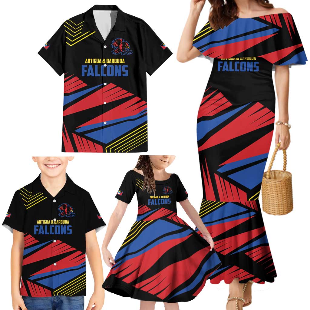 Custom Caribbean Cricket Antigua and Barbuda Family Matching Mermaid Dress and Hawaiian Shirt - Wonder Print Shop