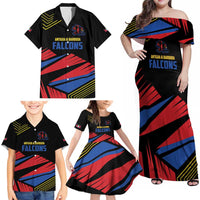 Custom Caribbean Cricket Antigua and Barbuda Family Matching Off Shoulder Maxi Dress and Hawaiian Shirt - Wonder Print Shop