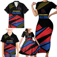 Custom Caribbean Cricket Antigua and Barbuda Family Matching Short Sleeve Bodycon Dress and Hawaiian Shirt - Wonder Print Shop