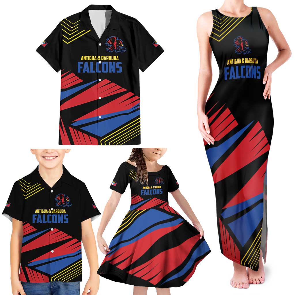 Custom Caribbean Cricket Antigua and Barbuda Family Matching Tank Maxi Dress and Hawaiian Shirt - Wonder Print Shop