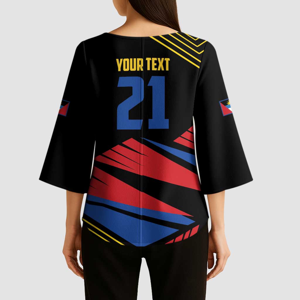 Custom Caribbean Cricket Antigua and Barbuda Kimono Sleeve Blouse - Wonder Print Shop