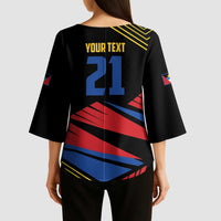 Custom Caribbean Cricket Antigua and Barbuda Kimono Sleeve Blouse - Wonder Print Shop