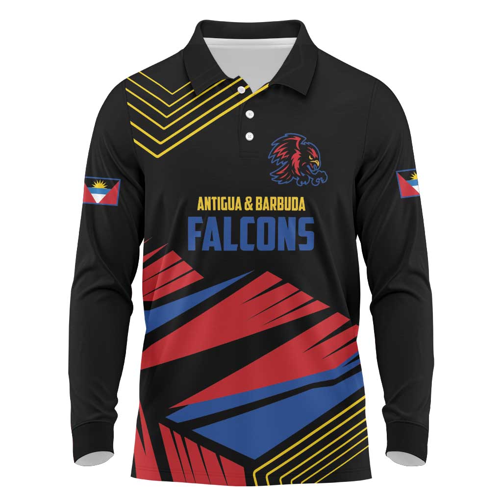 Custom Caribbean Cricket Antigua and Barbuda Long Sleeve Polo Shirt - Wonder Print Shop