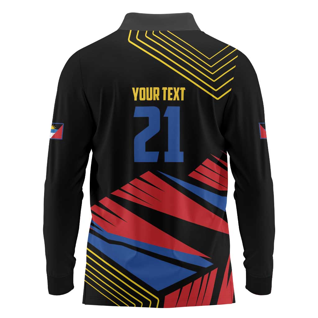 Custom Caribbean Cricket Antigua and Barbuda Long Sleeve Polo Shirt - Wonder Print Shop