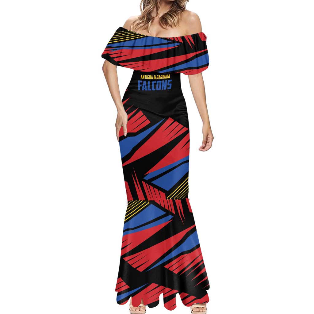Custom Caribbean Cricket Antigua and Barbuda Mermaid Dress - Wonder Print Shop