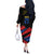 Custom Caribbean Cricket Antigua and Barbuda Off The Shoulder Long Sleeve Dress - Wonder Print Shop