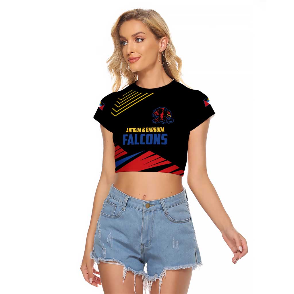 Custom Caribbean Cricket Antigua and Barbuda Raglan Cropped T Shirt - Wonder Print Shop