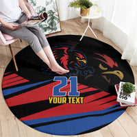 Custom Caribbean Cricket Antigua and Barbuda Round Carpet - Wonder Print Shop