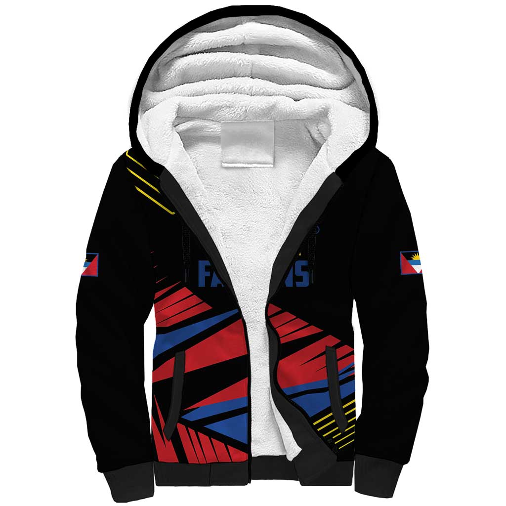 Custom Caribbean Cricket Antigua and Barbuda Sherpa Hoodie - Wonder Print Shop