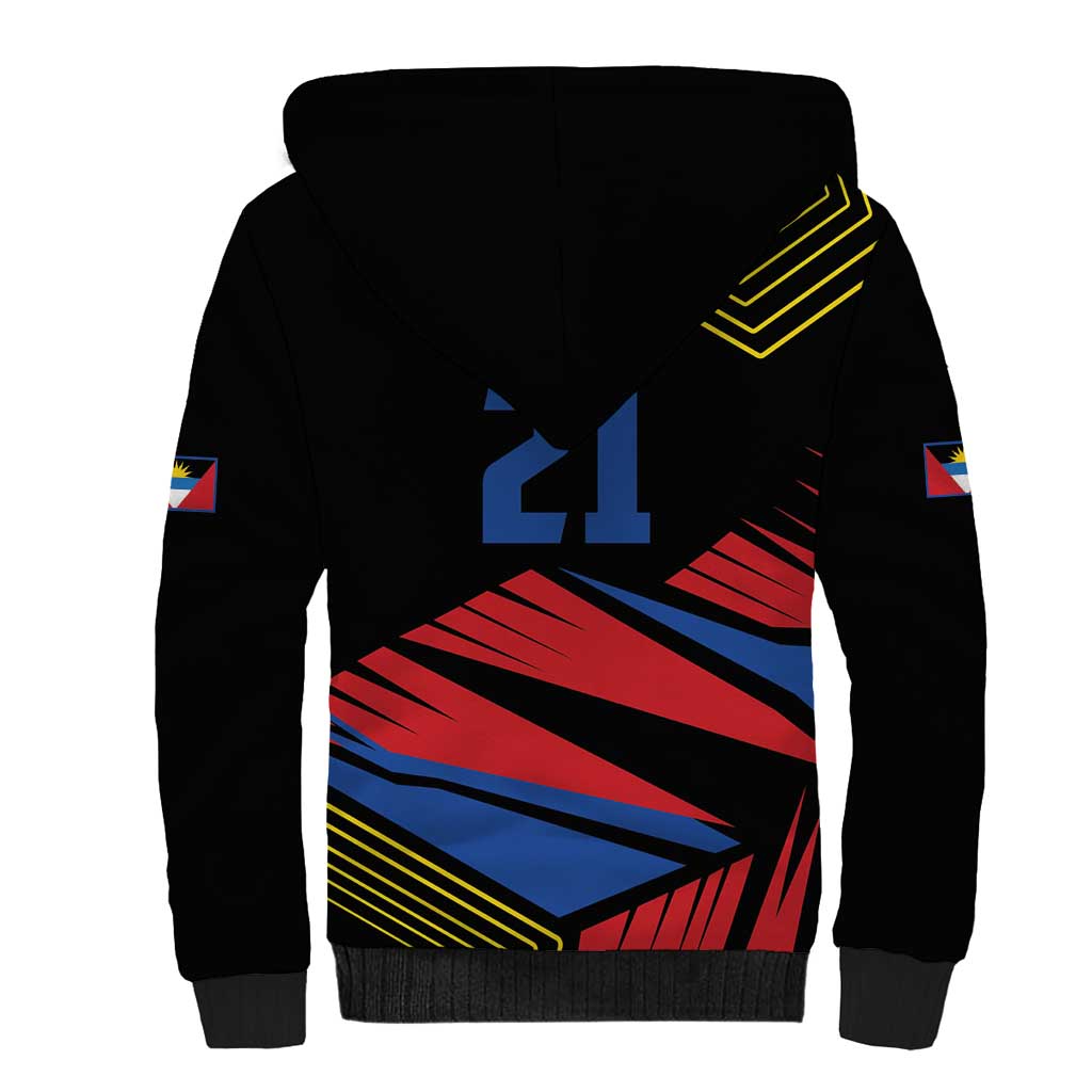 Custom Caribbean Cricket Antigua and Barbuda Sherpa Hoodie - Wonder Print Shop