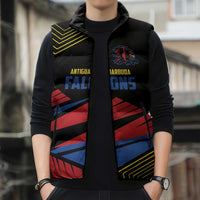 Custom Caribbean Cricket Antigua and Barbuda Sleeveless Puffer Jacket - Wonder Print Shop