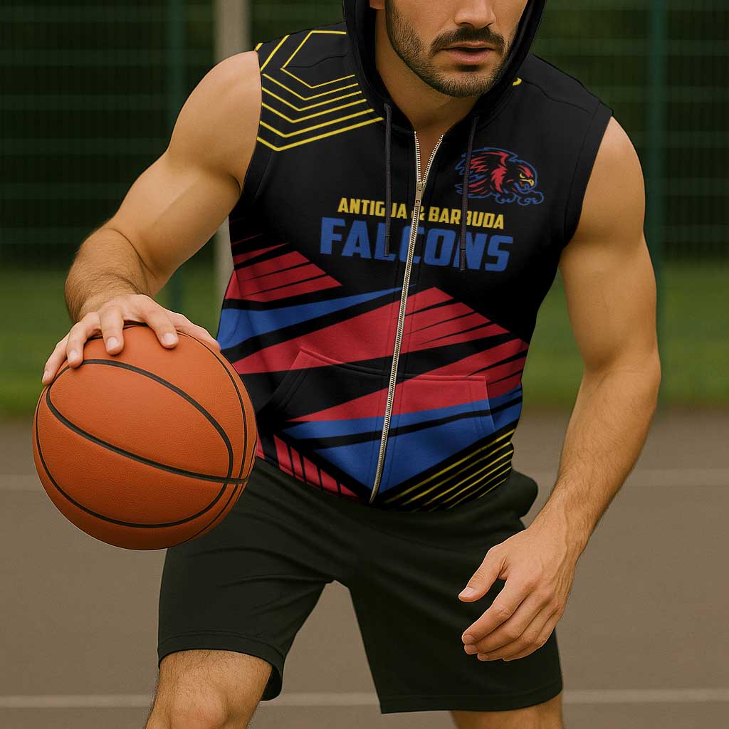 Custom Caribbean Cricket Antigua and Barbuda Sleeveless Zip Hoodie - Wonder Print Shop