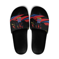 Custom Caribbean Cricket Antigua and Barbuda Slide Sandals - Wonder Print Shop