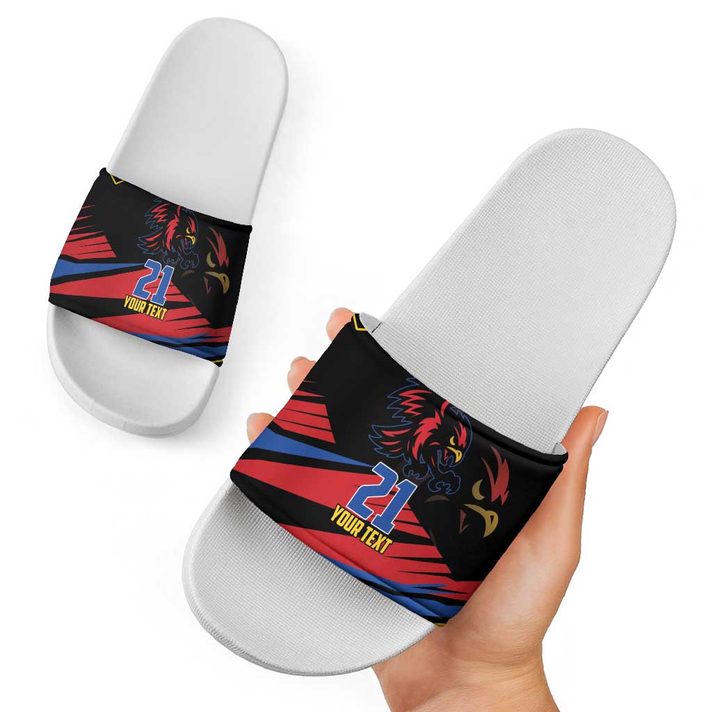 Custom Caribbean Cricket Antigua and Barbuda Slide Sandals - Wonder Print Shop