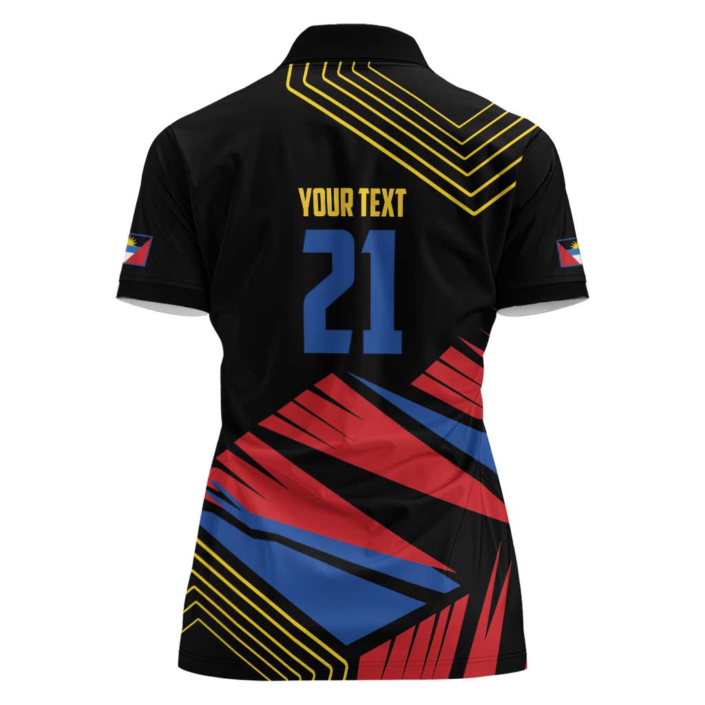 Custom Caribbean Cricket Antigua and Barbuda Women Polo Shirt - Wonder Print Shop