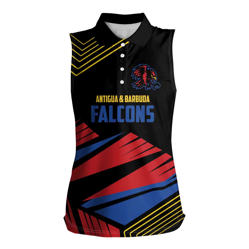 Custom Caribbean Cricket Antigua and Barbuda Women Sleeveless Polo Shirt - Wonder Print Shop