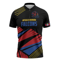 Custom Caribbean Cricket Antigua and Barbuda Zipper Polo Shirt - Wonder Print Shop