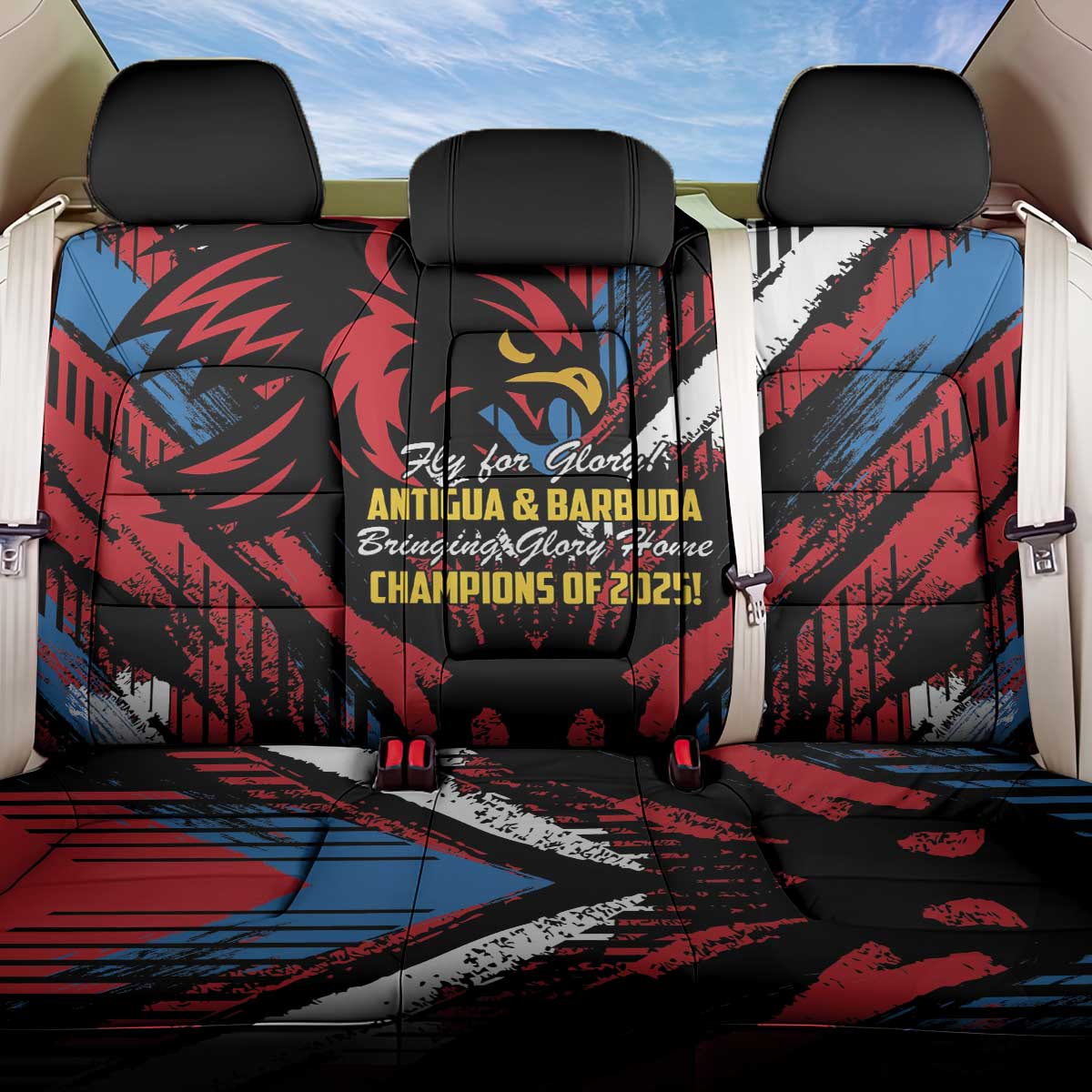 Caribbean Cricket Antigua and Barbuda Back Car Seat Cover First Crown Forever Proud - Wonder Print Shop