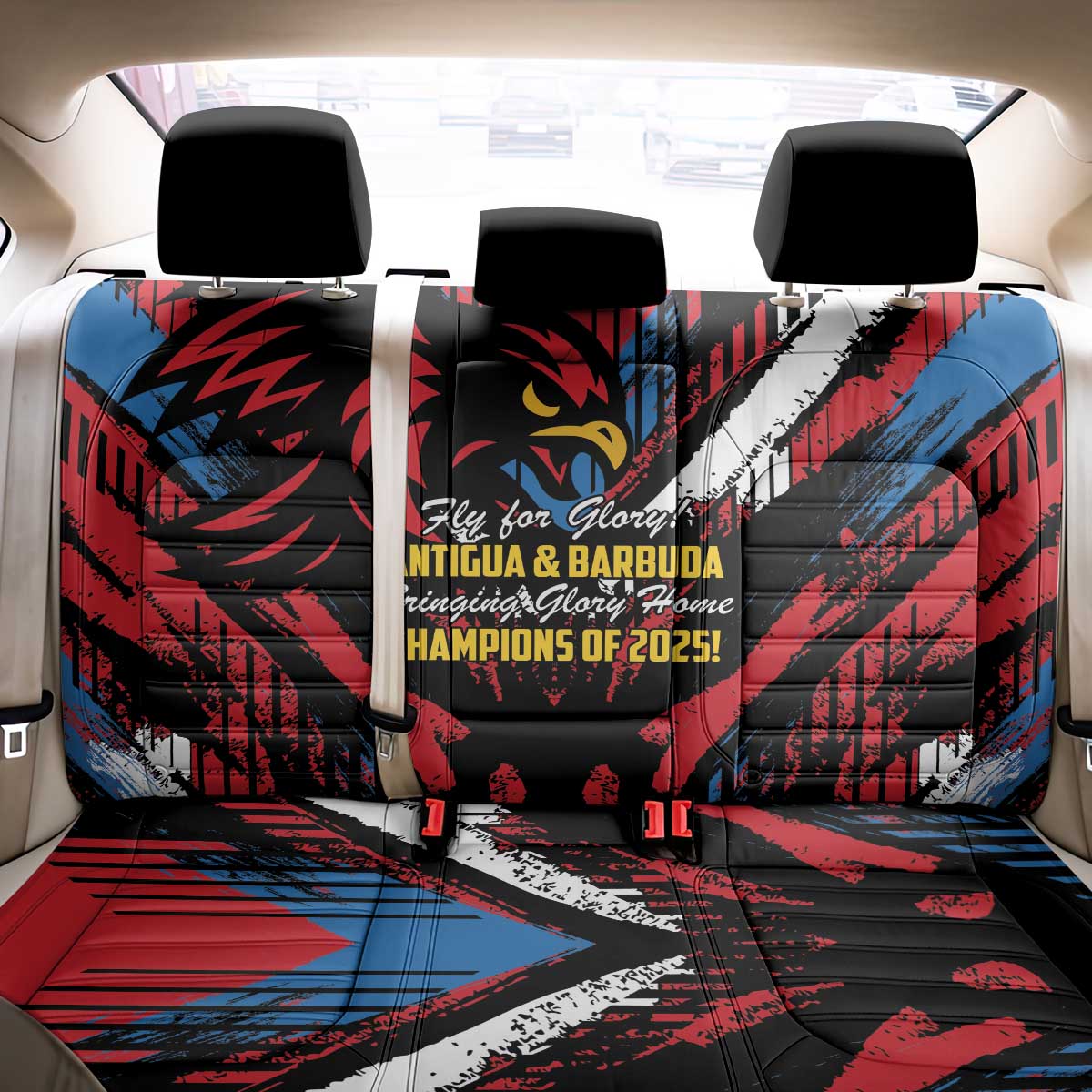 Caribbean Cricket Antigua and Barbuda Back Car Seat Cover First Crown Forever Proud - Wonder Print Shop