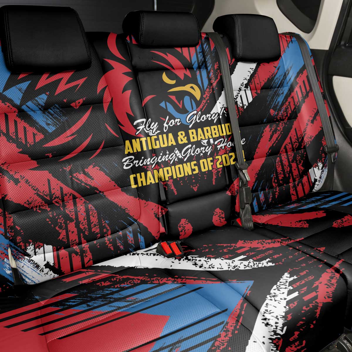 Caribbean Cricket Antigua and Barbuda Back Car Seat Cover First Crown Forever Proud - Wonder Print Shop