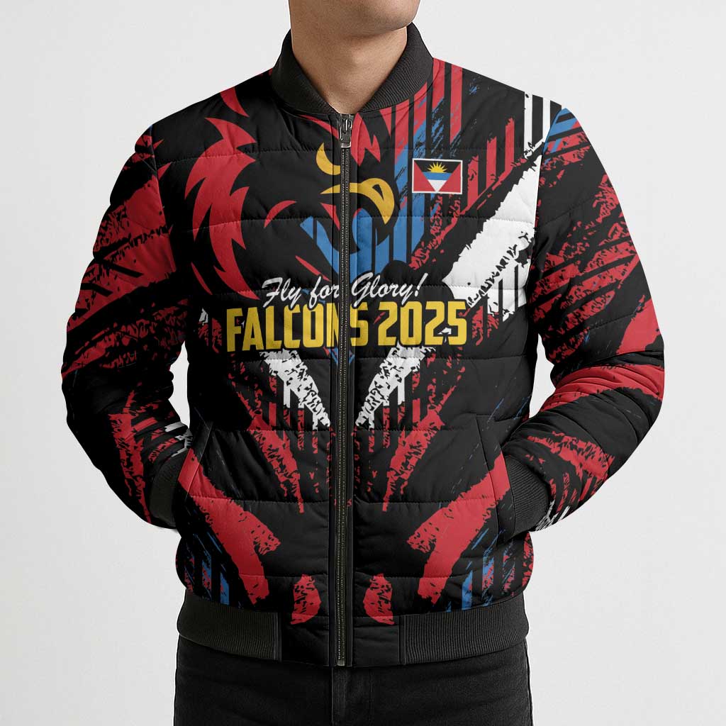 Caribbean Cricket Antigua and Barbuda Bomber Puffer Jacket First Crown Forever Proud - Wonder Print Shop