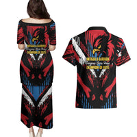 Caribbean Cricket Antigua and Barbuda Couples Matching Puletasi and Hawaiian Shirt First Crown Forever Proud - Wonder Print Shop