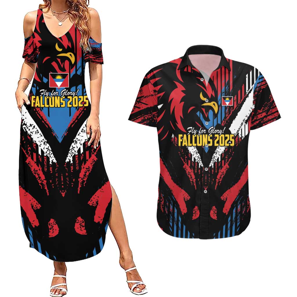 Caribbean Cricket Antigua and Barbuda Couples Matching Summer Maxi Dress and Hawaiian Shirt First Crown Forever Proud - Wonder Print Shop