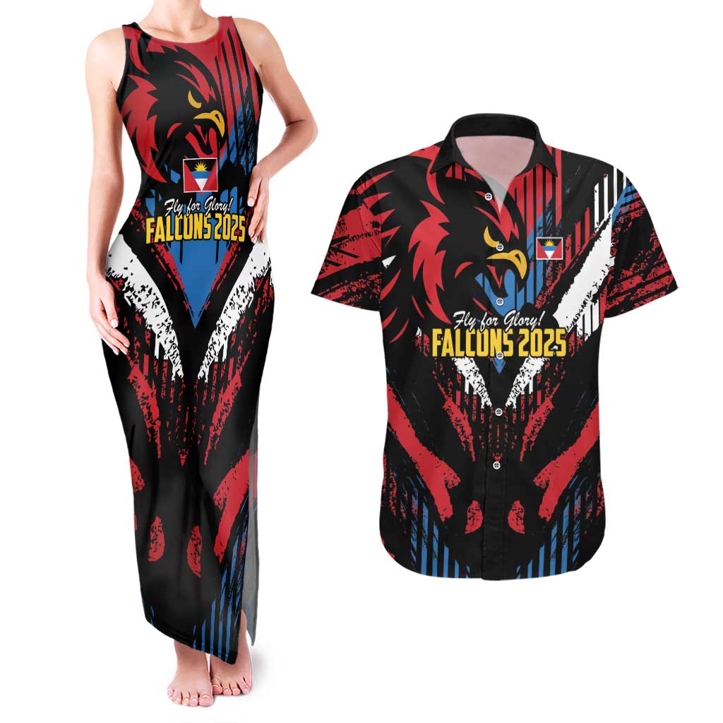 Caribbean Cricket Antigua and Barbuda Couples Matching Tank Maxi Dress and Hawaiian Shirt First Crown Forever Proud - Wonder Print Shop