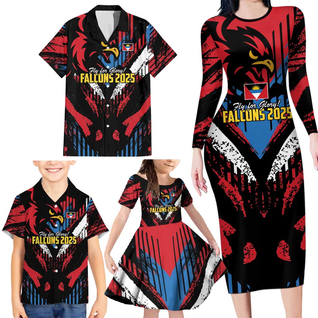 Caribbean Cricket Antigua and Barbuda Family Matching Long Sleeve Bodycon Dress and Hawaiian Shirt First Crown Forever Proud - Wonder Print Shop