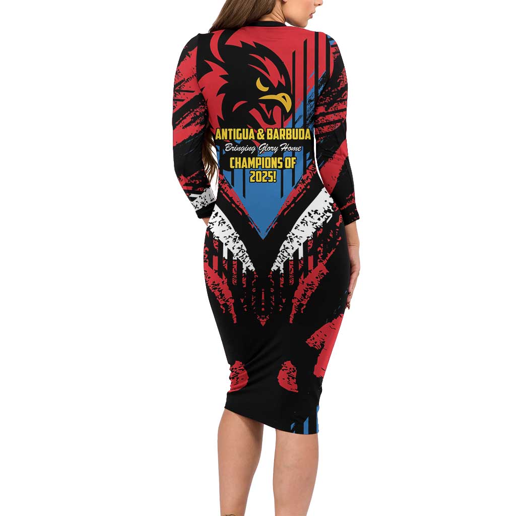 Caribbean Cricket Antigua and Barbuda Family Matching Long Sleeve Bodycon Dress and Hawaiian Shirt First Crown Forever Proud - Wonder Print Shop
