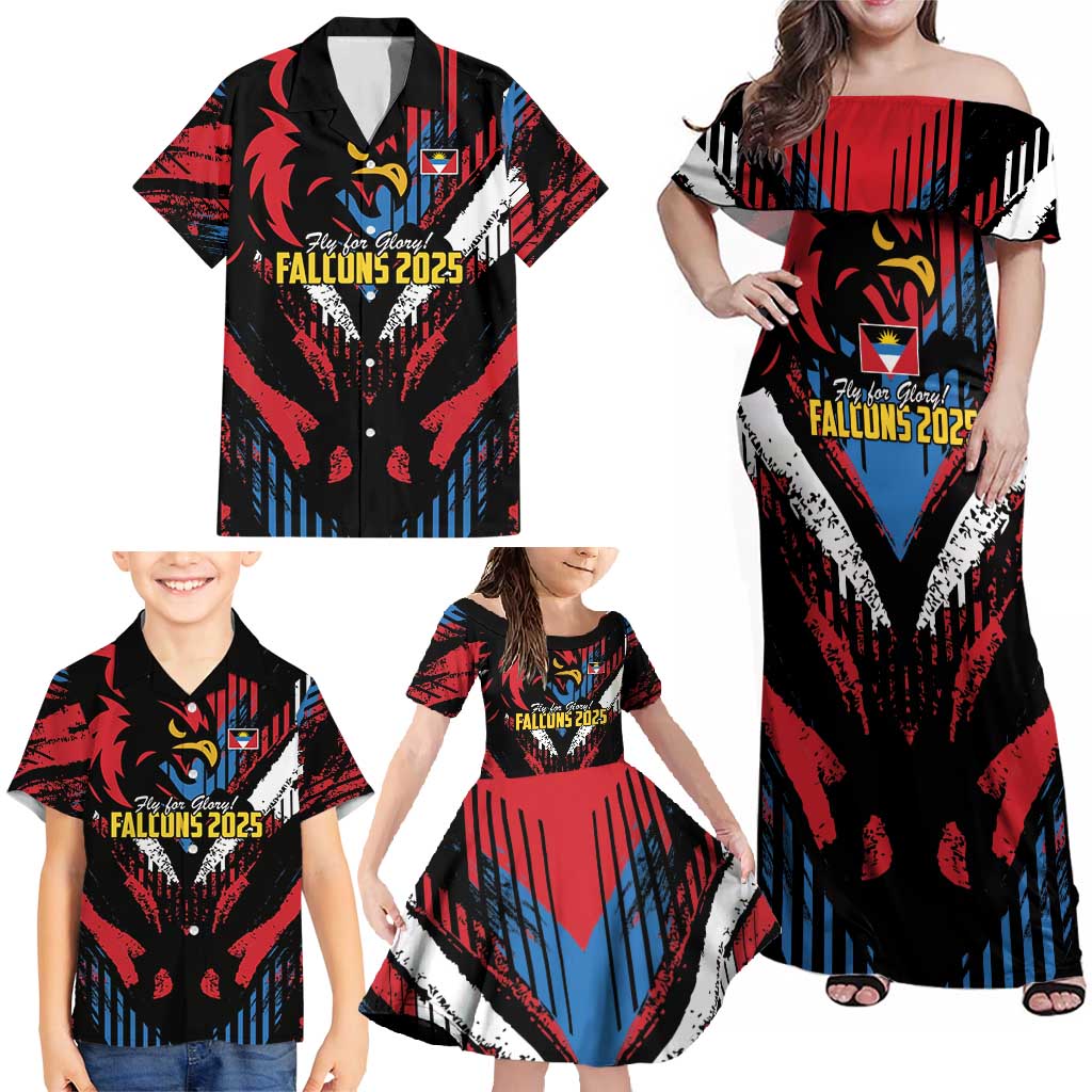 Caribbean Cricket Antigua and Barbuda Family Matching Off Shoulder Maxi Dress and Hawaiian Shirt First Crown Forever Proud - Wonder Print Shop