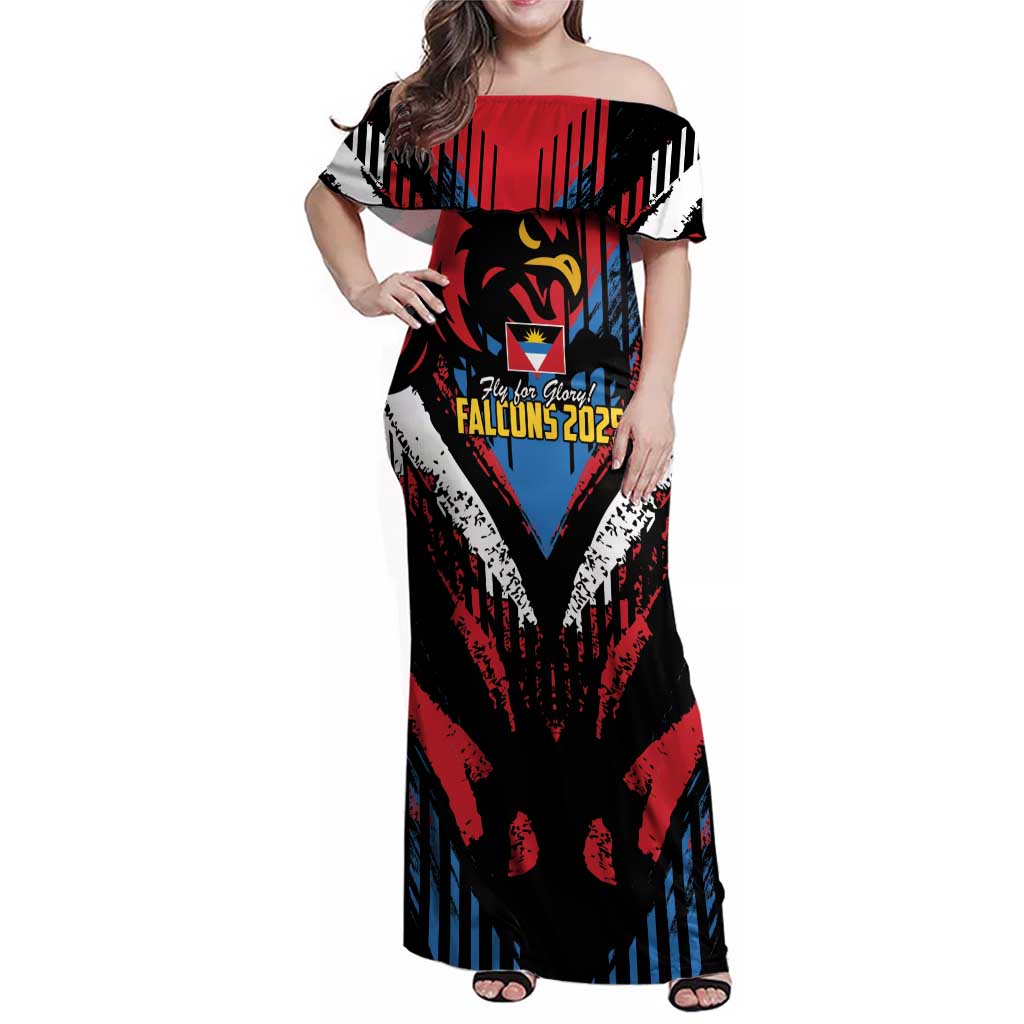 Caribbean Cricket Antigua and Barbuda Family Matching Off Shoulder Maxi Dress and Hawaiian Shirt First Crown Forever Proud - Wonder Print Shop