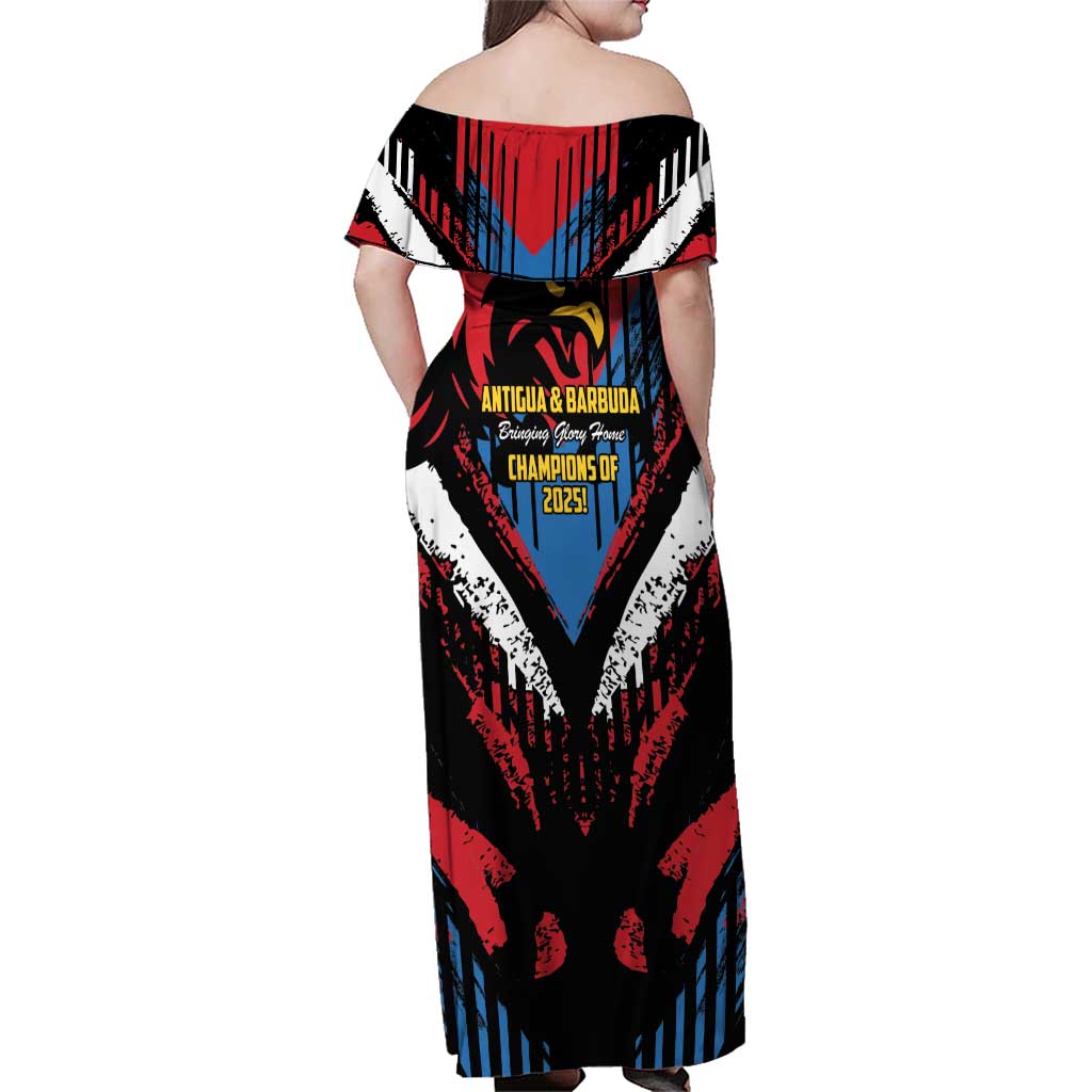 Caribbean Cricket Antigua and Barbuda Family Matching Off Shoulder Maxi Dress and Hawaiian Shirt First Crown Forever Proud - Wonder Print Shop