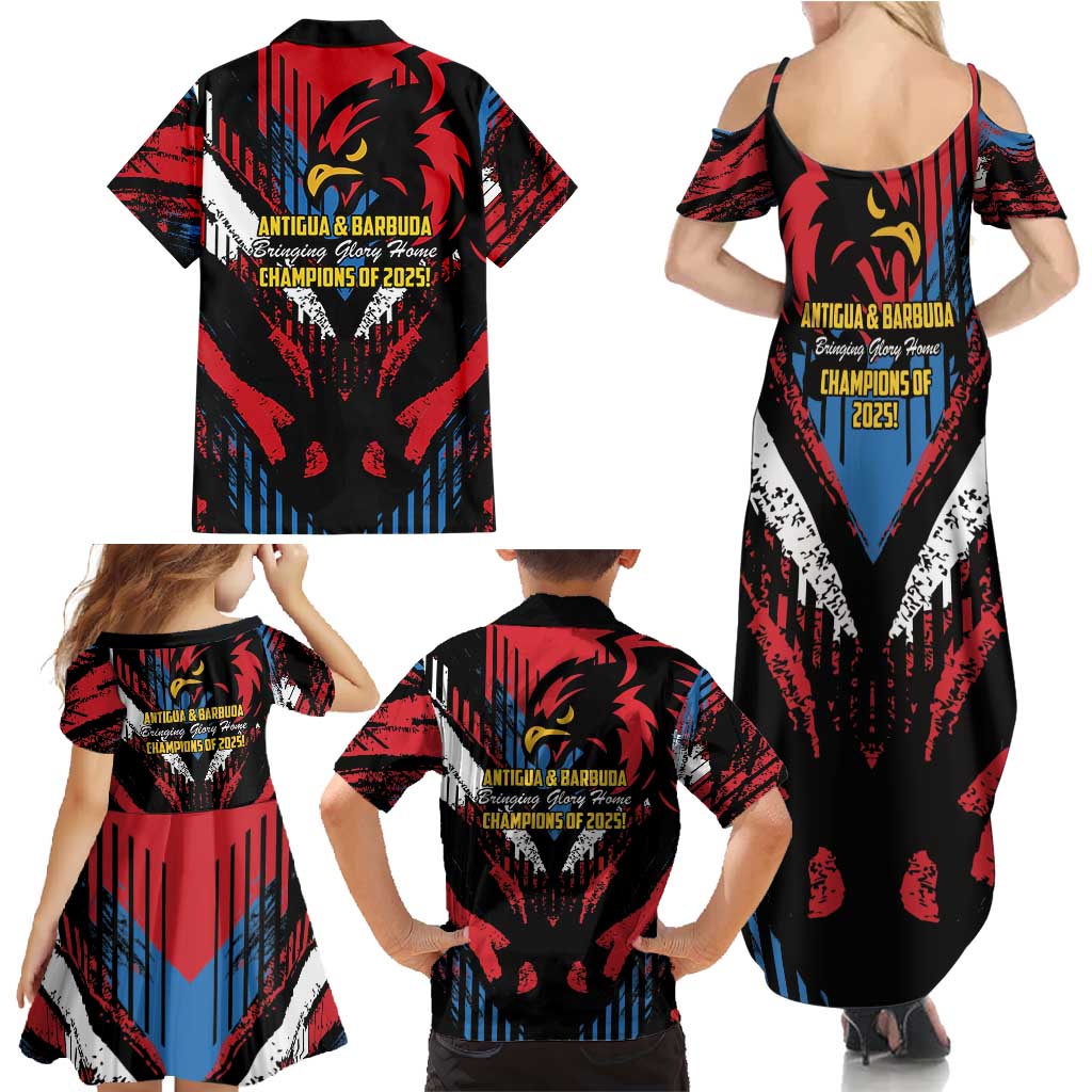 Caribbean Cricket Antigua and Barbuda Family Matching Summer Maxi Dress and Hawaiian Shirt First Crown Forever Proud - Wonder Print Shop
