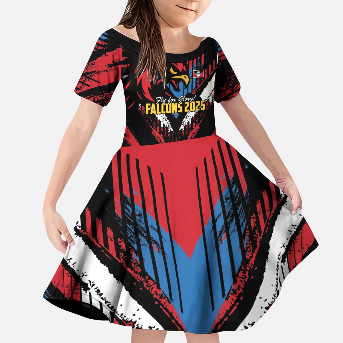 Caribbean Cricket Antigua and Barbuda Kid Short Sleeve Dress First Crown Forever Proud - Wonder Print Shop