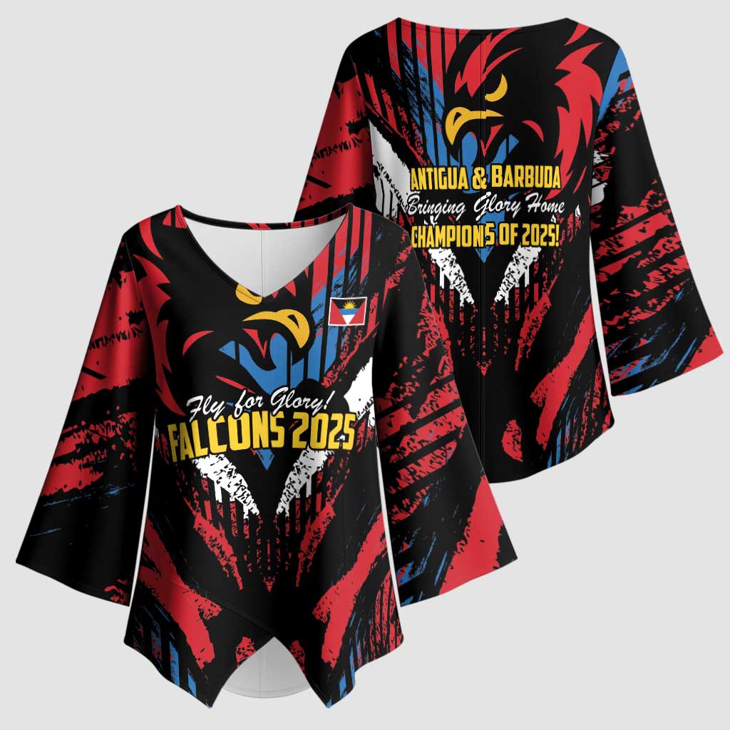 Caribbean Cricket Antigua and Barbuda Kimono Sleeve Blouse First Crown Forever Proud - Wonder Print Shop