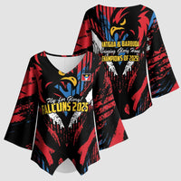 Caribbean Cricket Antigua and Barbuda Kimono Sleeve Blouse First Crown Forever Proud - Wonder Print Shop