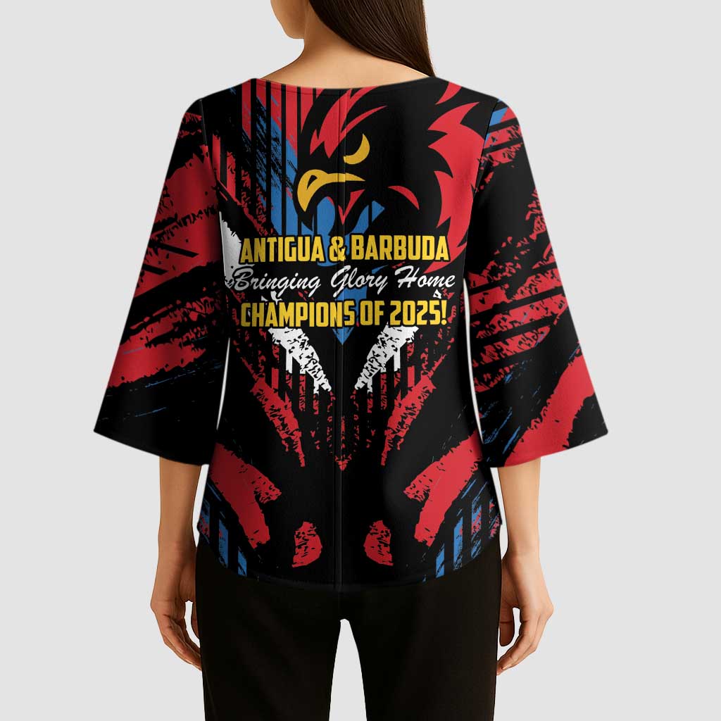 Caribbean Cricket Antigua and Barbuda Kimono Sleeve Blouse First Crown Forever Proud - Wonder Print Shop