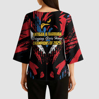Caribbean Cricket Antigua and Barbuda Kimono Sleeve Blouse First Crown Forever Proud - Wonder Print Shop