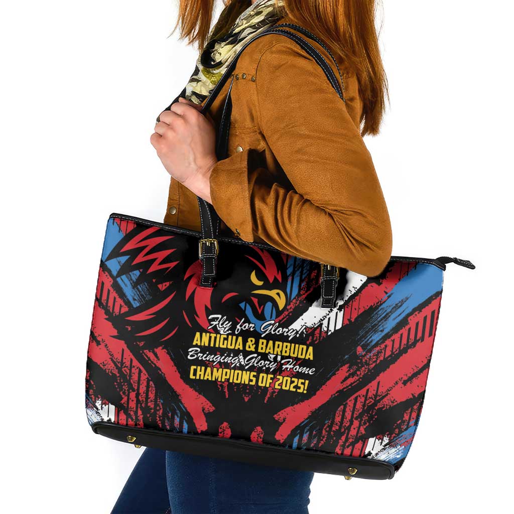 Caribbean Cricket Antigua and Barbuda Leather Tote Bag First Crown Forever Proud - Wonder Print Shop
