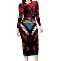 Caribbean Cricket Antigua and Barbuda Long Sleeve Bodycon Dress First Crown Forever Proud - Wonder Print Shop