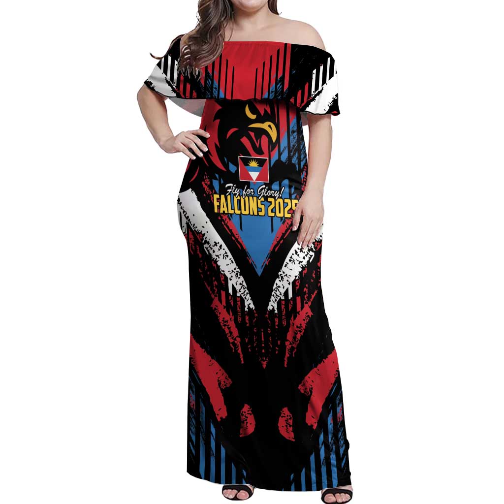 Caribbean Cricket Antigua and Barbuda Off Shoulder Maxi Dress First Crown Forever Proud - Wonder Print Shop
