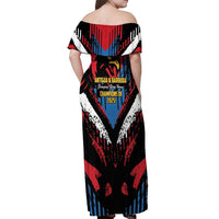 Caribbean Cricket Antigua and Barbuda Off Shoulder Maxi Dress First Crown Forever Proud - Wonder Print Shop