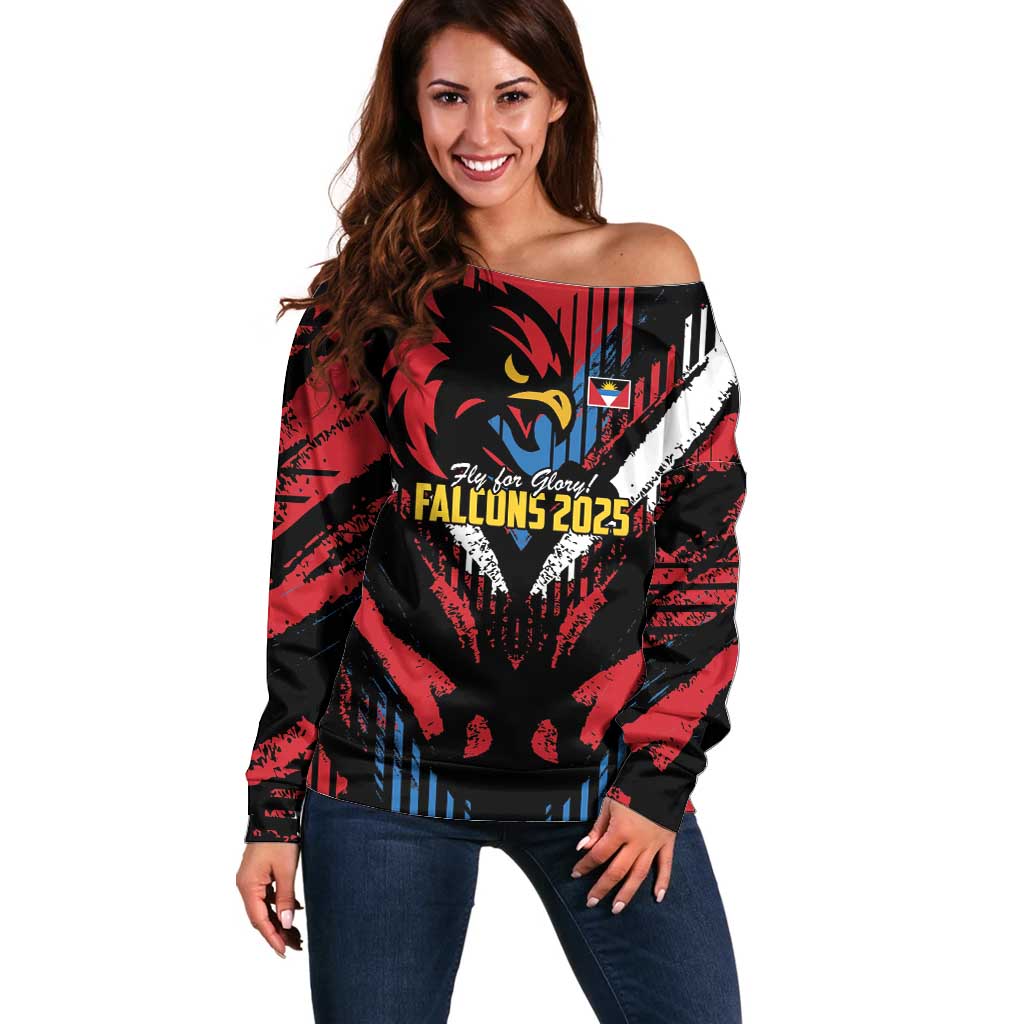 Caribbean Cricket Antigua and Barbuda Off Shoulder Sweater First Crown Forever Proud - Wonder Print Shop