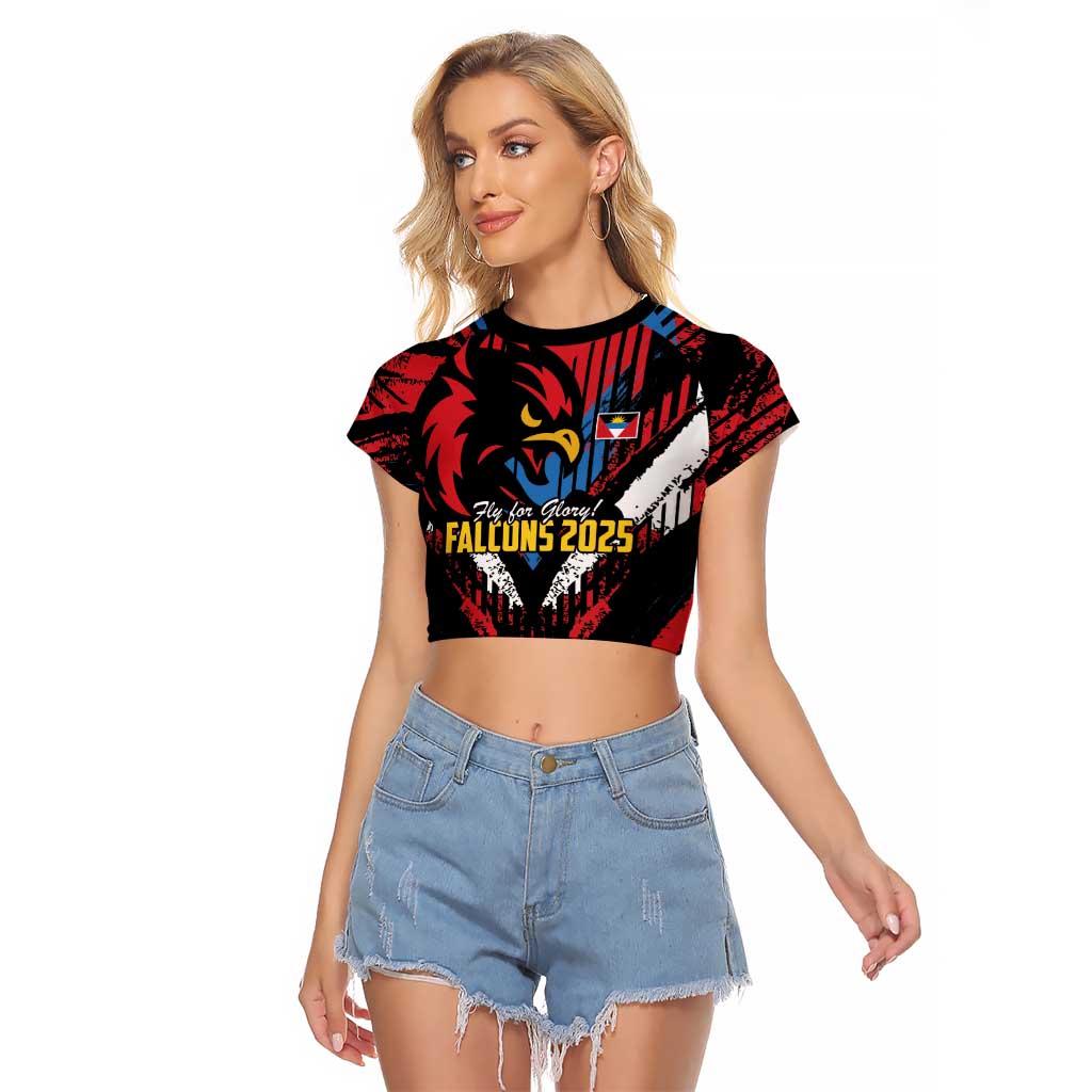 Caribbean Cricket Antigua and Barbuda Raglan Cropped T Shirt First Crown Forever Proud - Wonder Print Shop