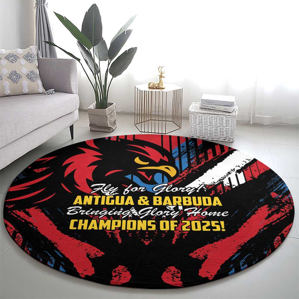 Caribbean Cricket Antigua and Barbuda Round Carpet First Crown Forever Proud - Wonder Print Shop