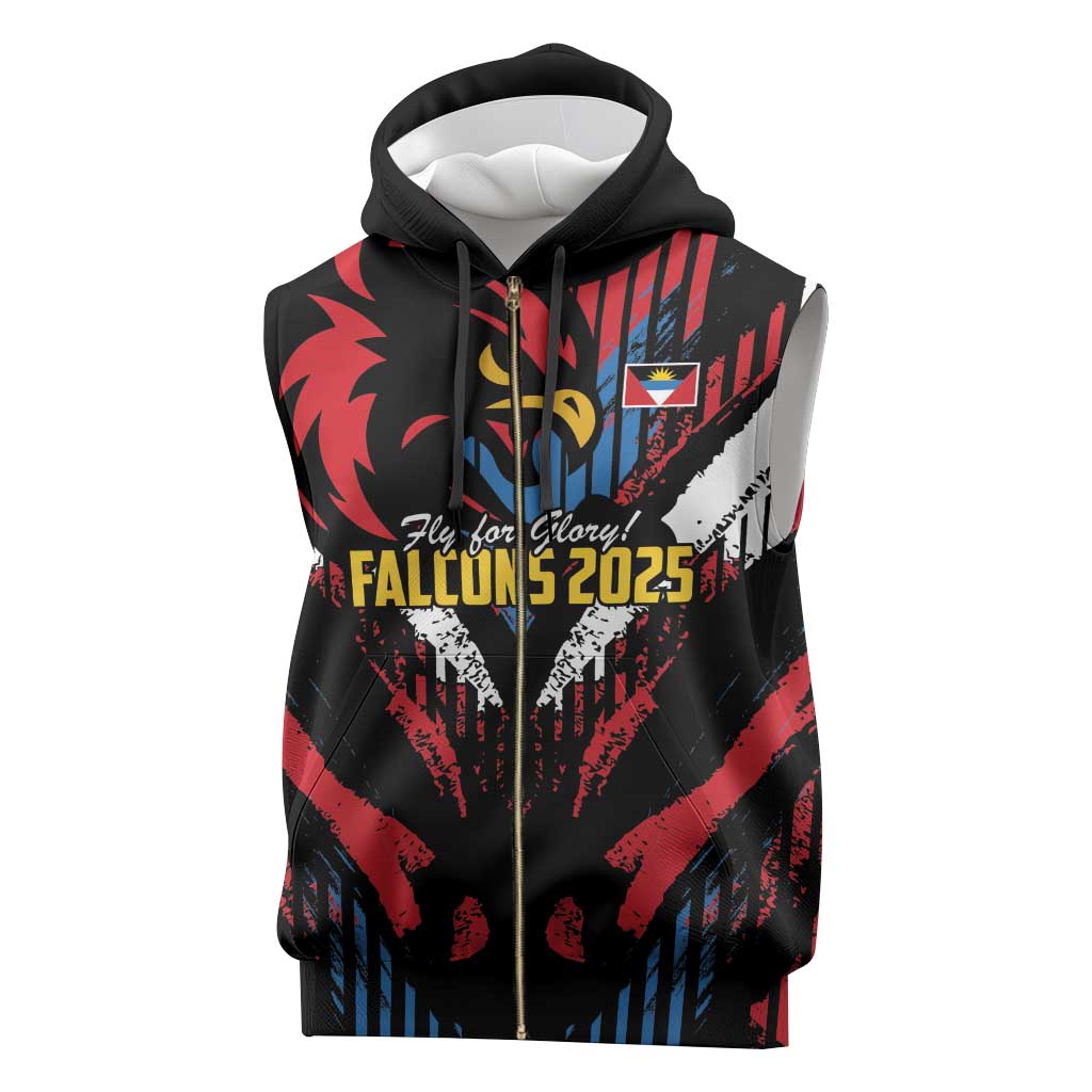 Caribbean Cricket Antigua and Barbuda Sleeveless Zip Hoodie First Crown Forever Proud - Wonder Print Shop