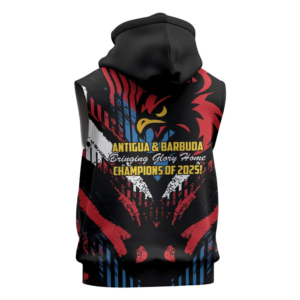 Caribbean Cricket Antigua and Barbuda Sleeveless Zip Hoodie First Crown Forever Proud - Wonder Print Shop