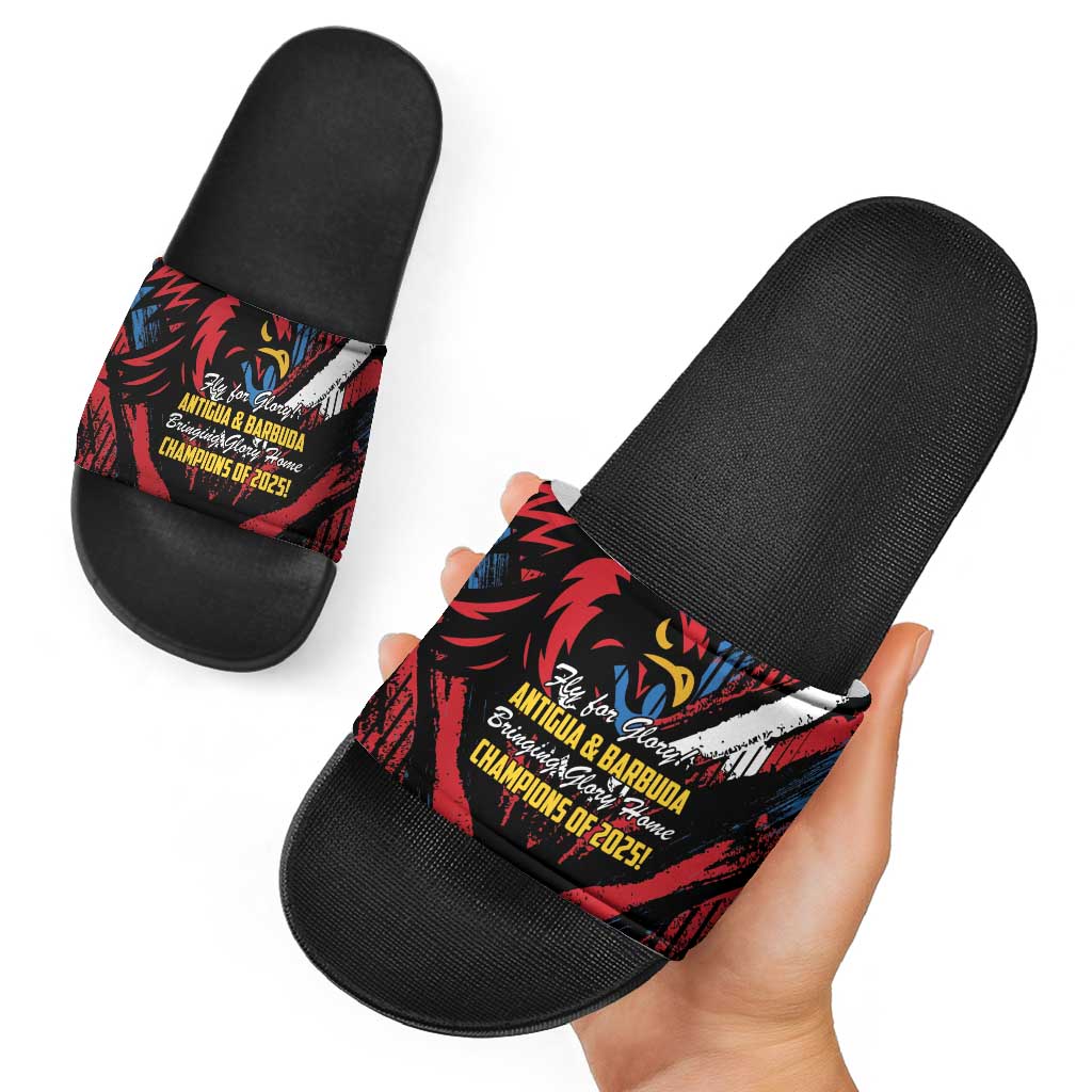 Caribbean Cricket Antigua and Barbuda Slide Sandals First Crown Forever Proud - Wonder Print Shop